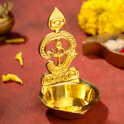 ஓம் முருகர் விளக்கு  Om Vel Diya in Brass