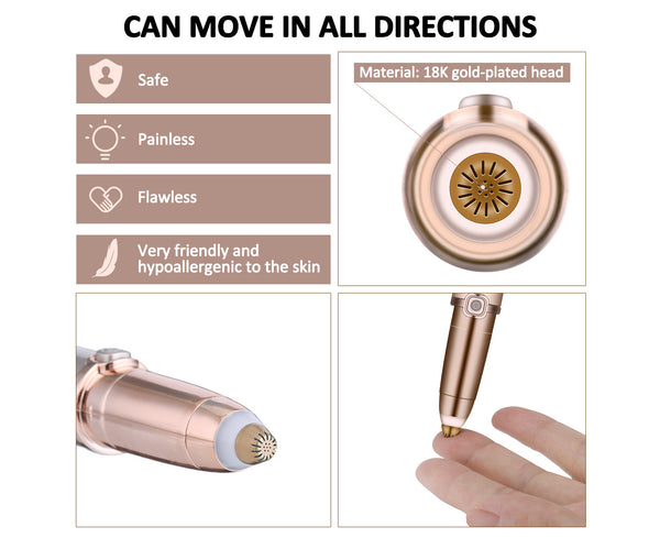 Painless Electric Eyebrow trimmer  with LED Light for Women