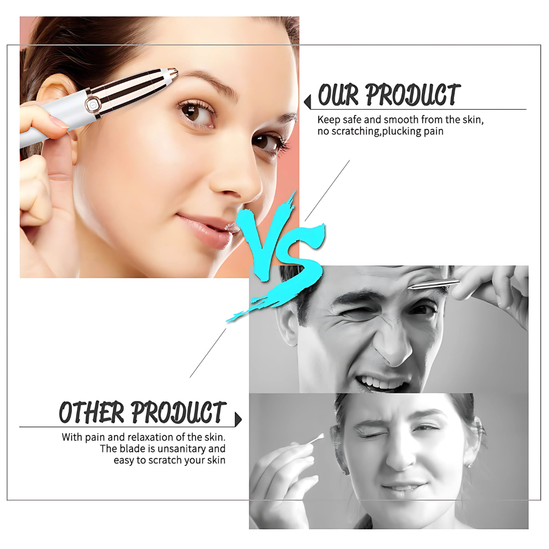 Painless Electric Eyebrow trimmer  with LED Light for Women
