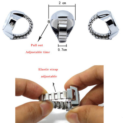 Stylish Silver Stretchable Ring watch Boys and Girls