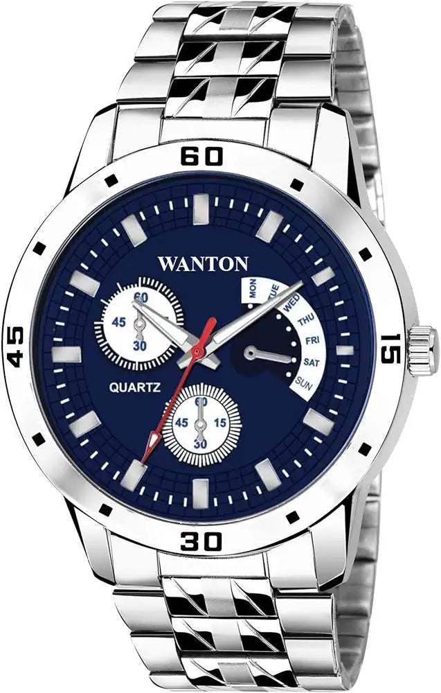 LATEST WATCH for BOYS WATCH with STAINLESS STRAPPED (Black&Blue&White)